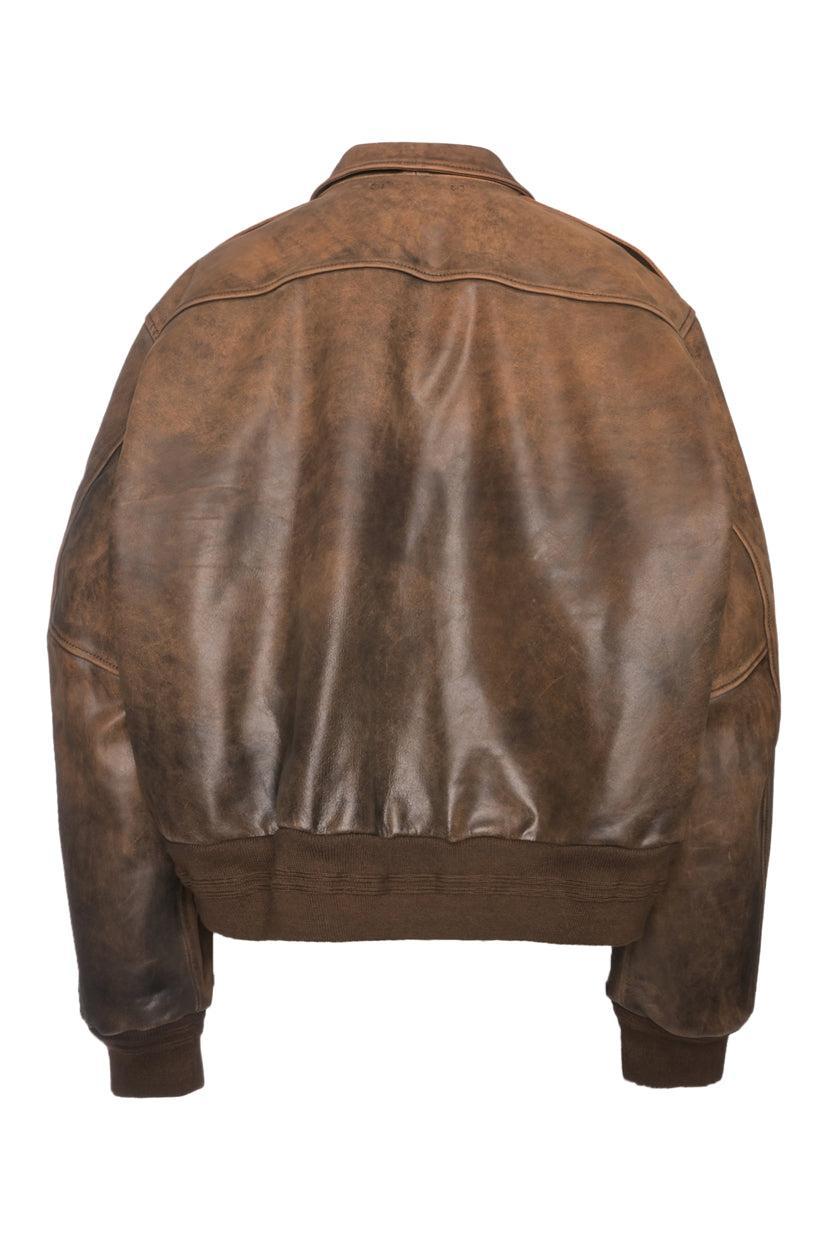 Polo Ralph Lauren Size XXL Burnished Leather Bomber Jacket