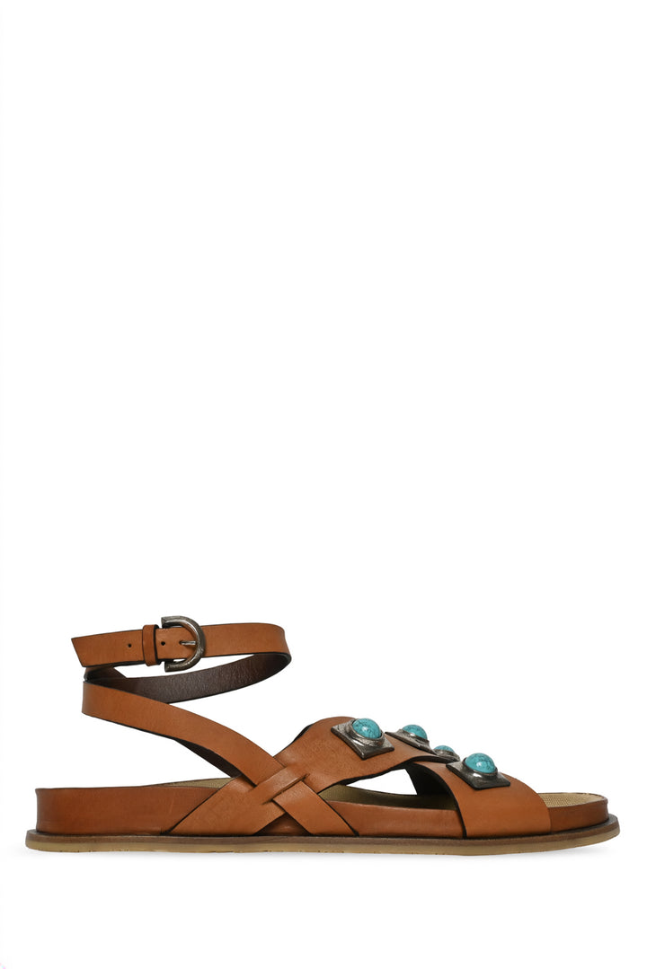 Etro Size 40 Crown Me Leather Sandals