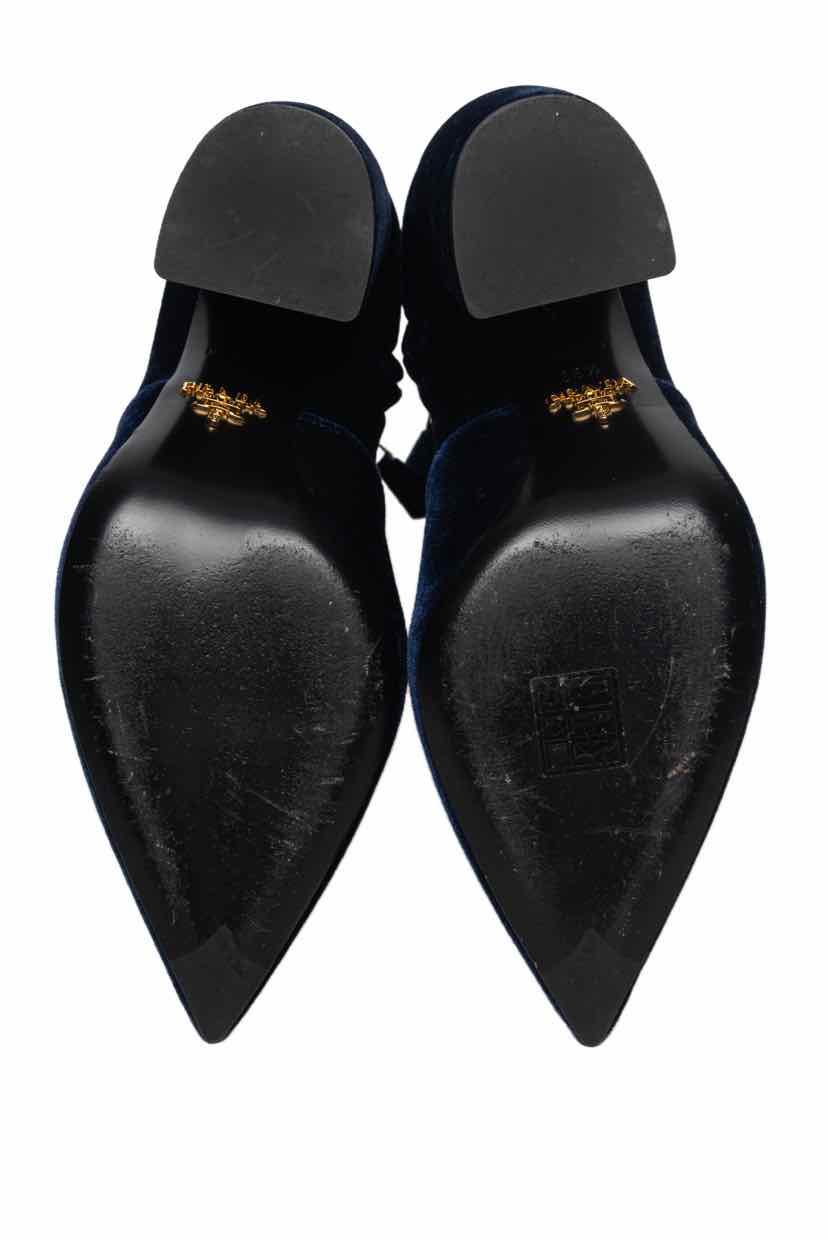 Prada Size 36.5 Velvet Ankle Boots