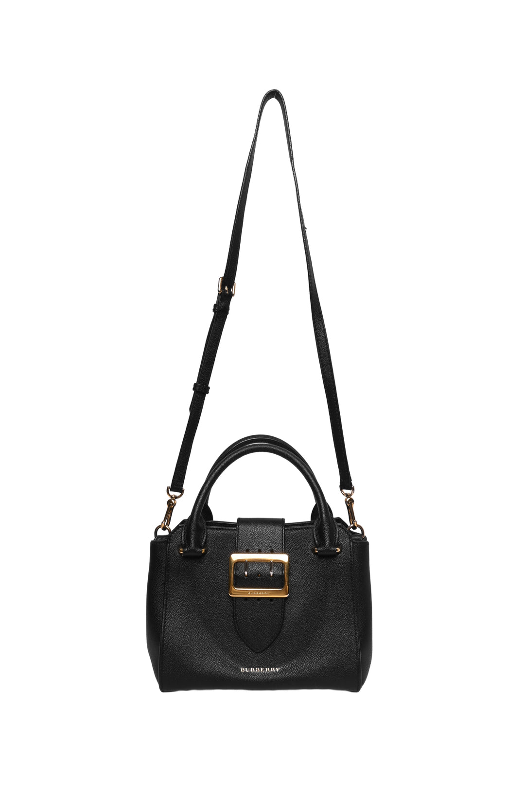 Burberry Grainy Leather Small Buckle Tote Bag