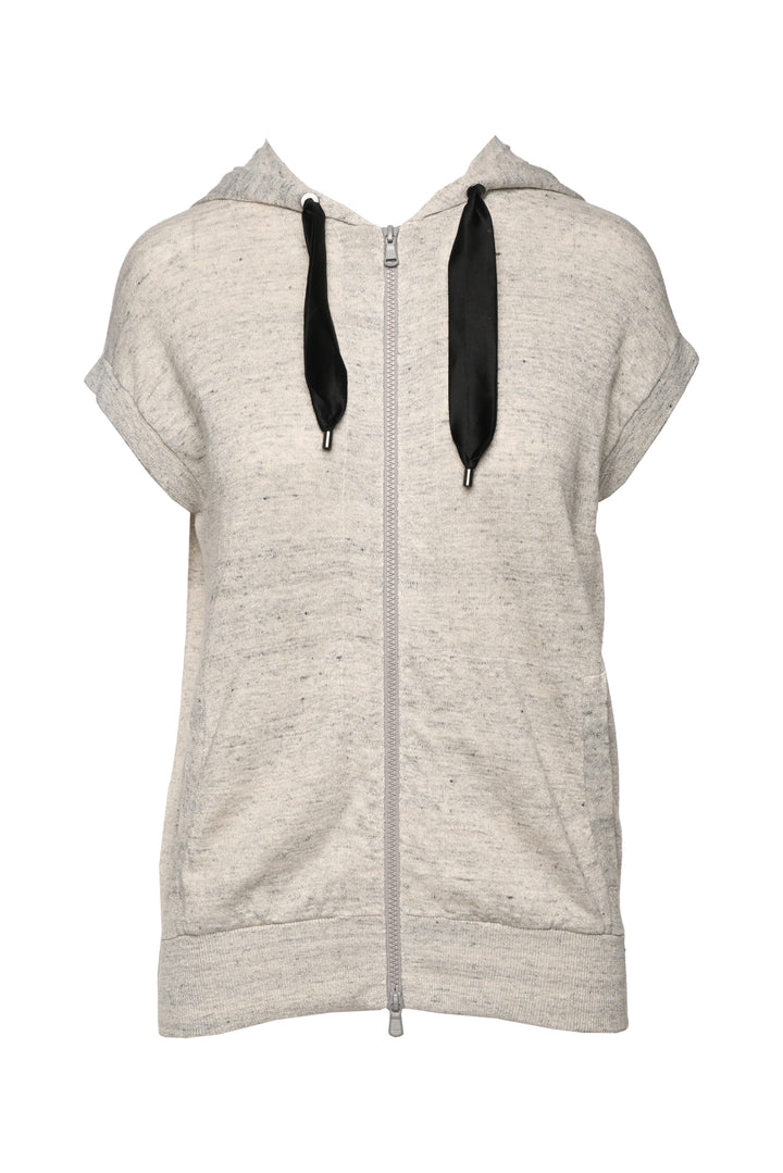 Brunello Cucinelli Size XS Sleeveless Zip Up Hooded Vest