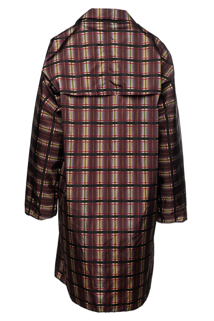 Prada Size L Vintage Nylon Plaid Trench Coat