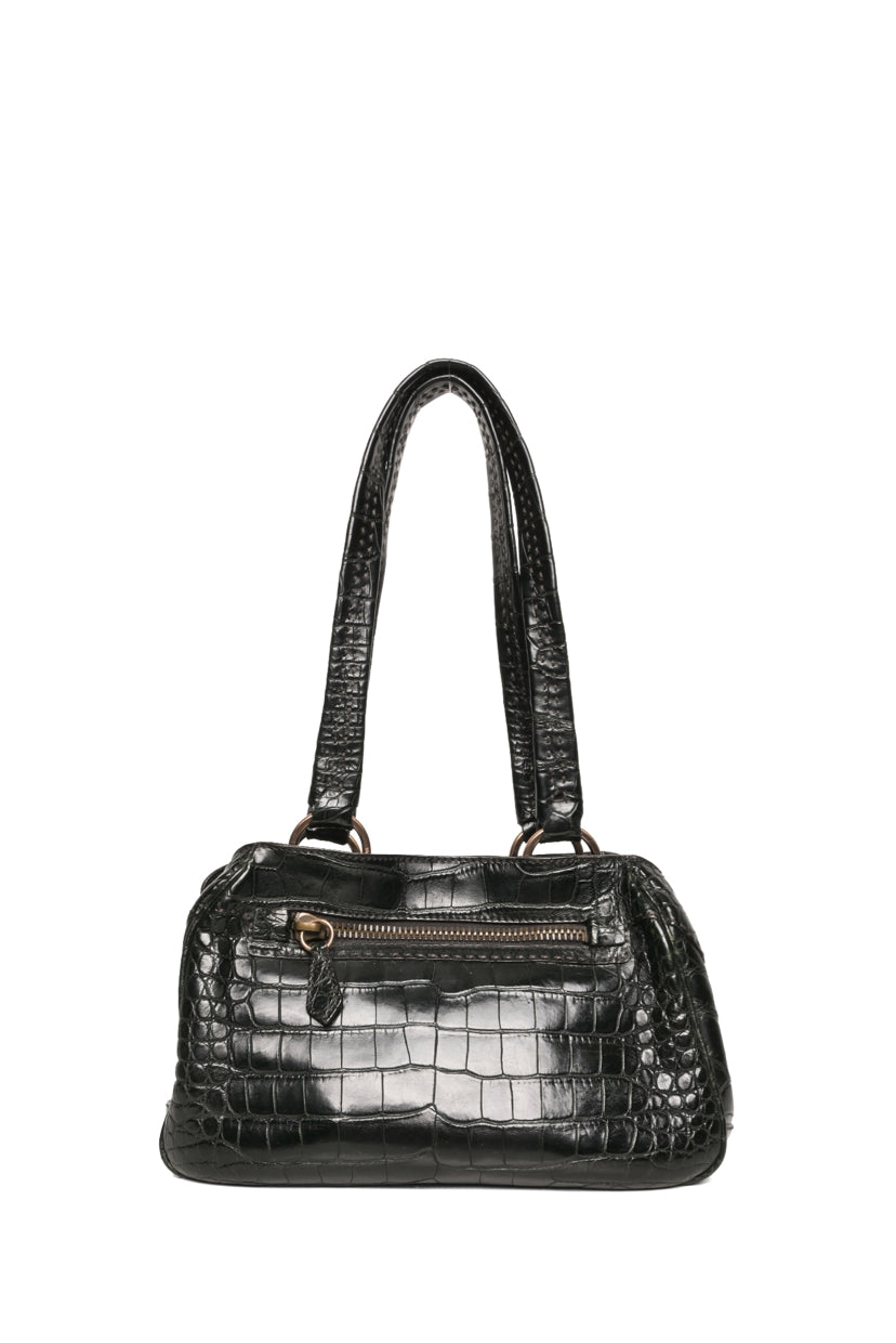 Prada Vintage Crocodile Leather Shoulder Bag