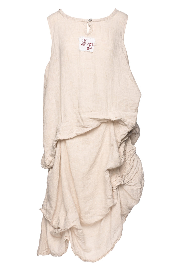 Magnolia Pearl Size OS Ruched Logo Linen Dress