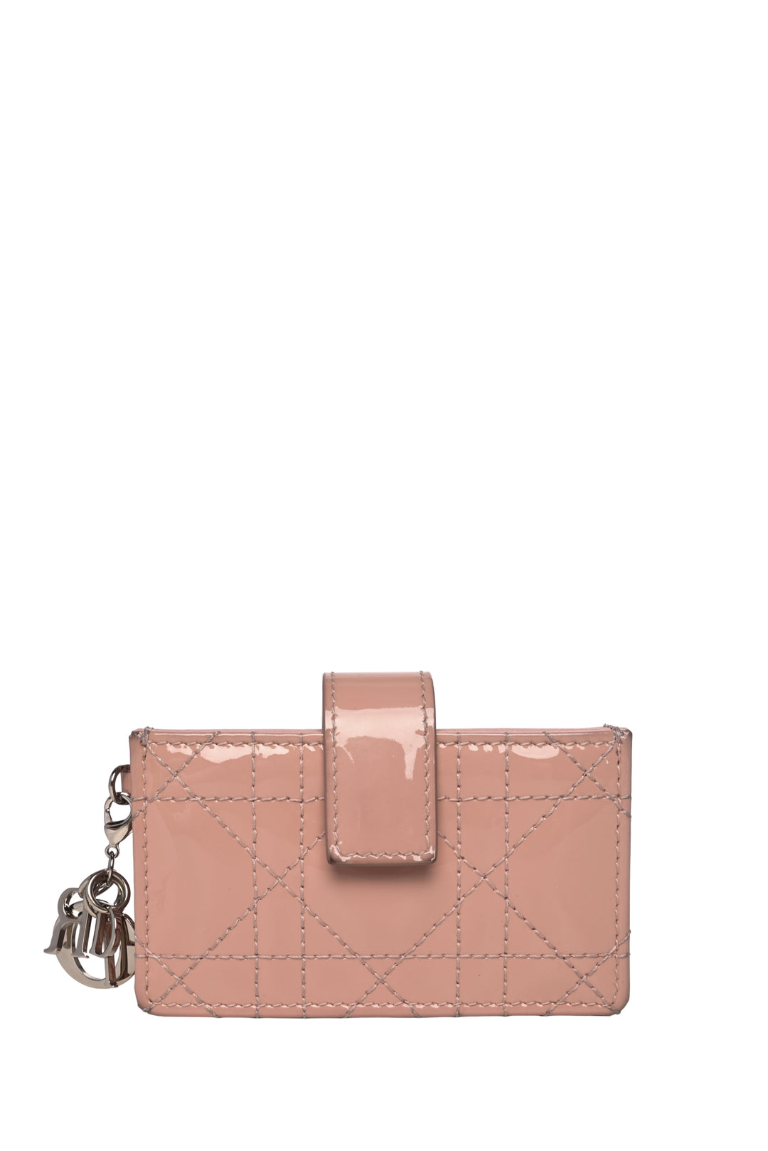 Dior 2019 Patent Cannage Lady Dior Jasmine Card Holder