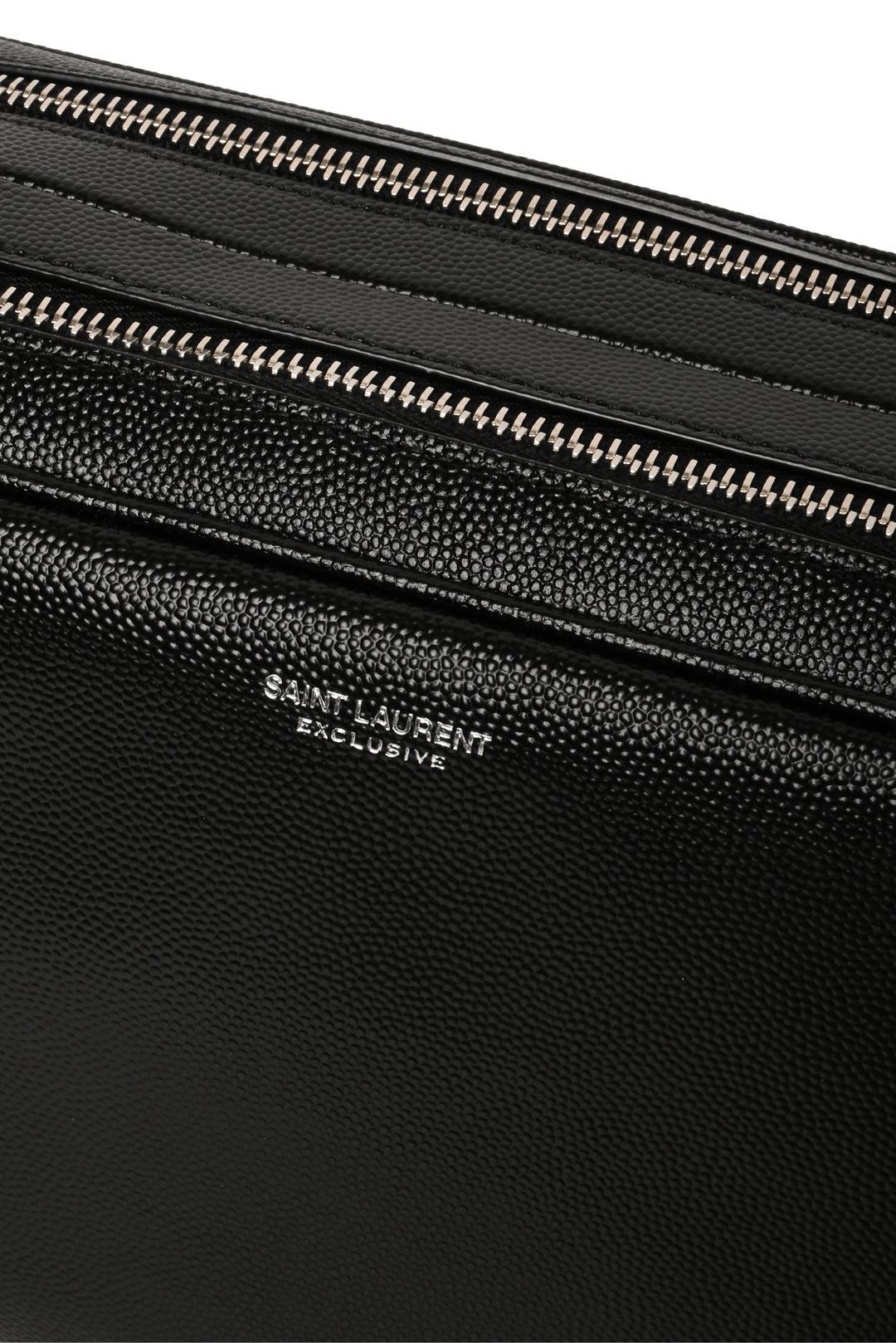 Saint Laurent Double Zip Leather Toiletry Case