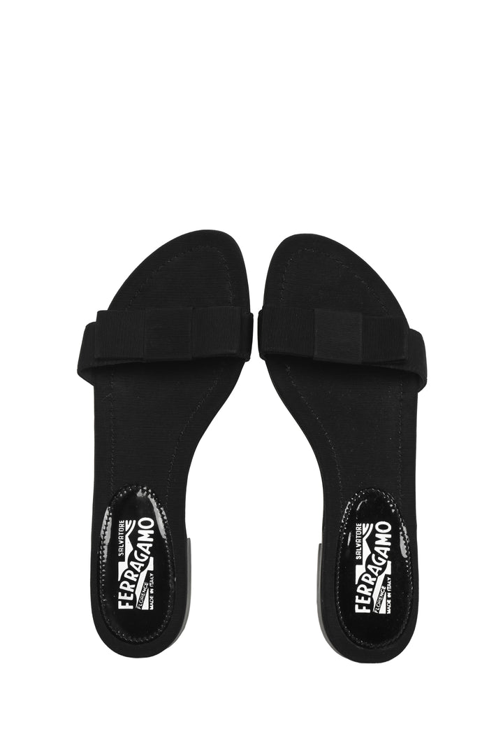 Salvatore Ferragamo Size 8 Bow Fabric Slide Sandals