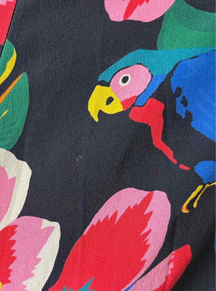 Valentino Size 40 Tropical Pattern Silk Dress