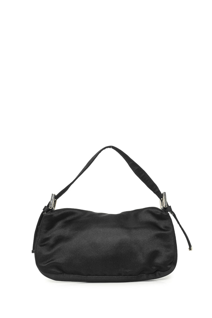 Fendi Crystal Embellished Satin Baguette Shoulder Bag