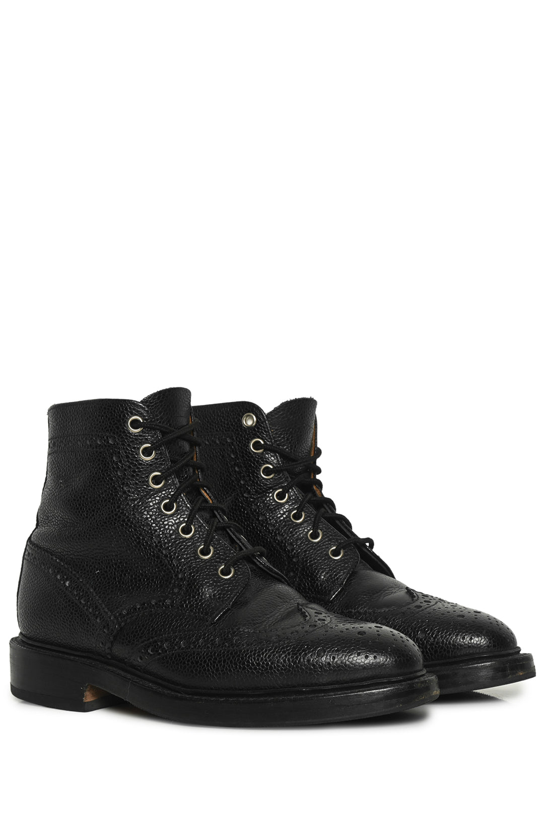 Thom Browne Men's Size 7 Pebble Grain Leather Sole Wing Top Boots