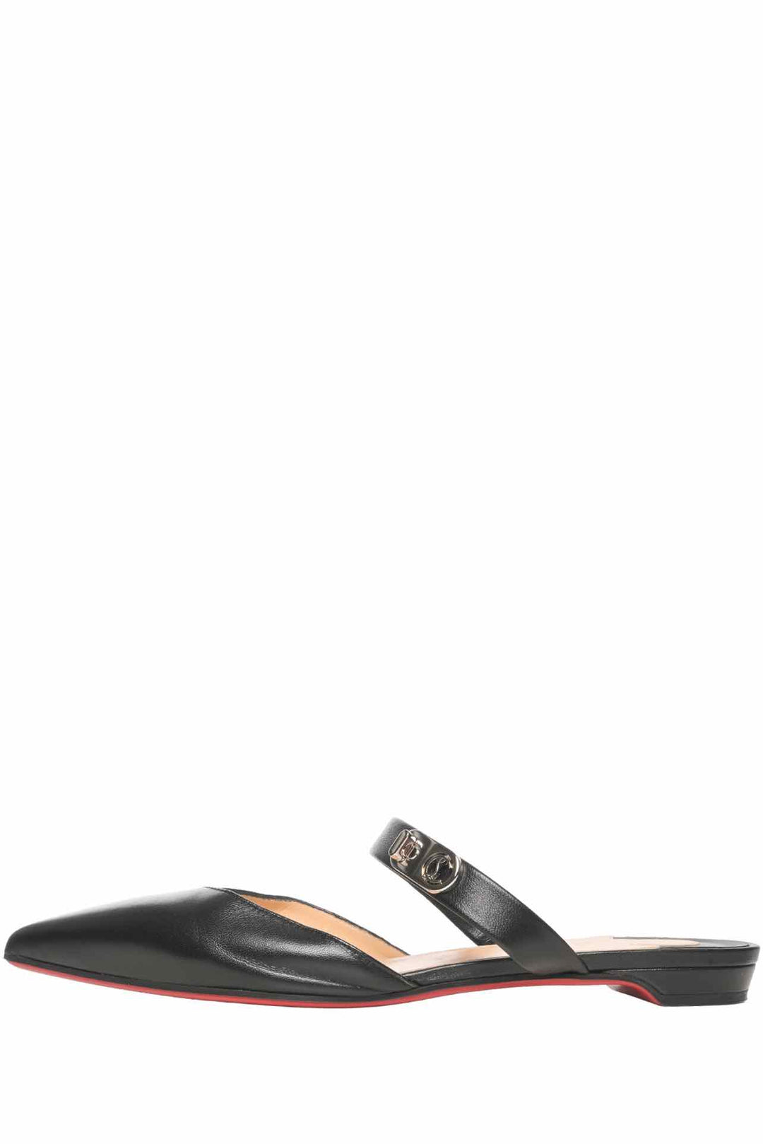 Christian Louboutin Size 38 Choc Lock Flat Mules