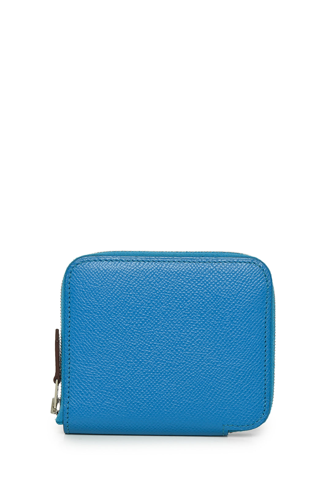 Hermes Silk'In Compact Wallet in Epsom Leather Bleu Zanzibar