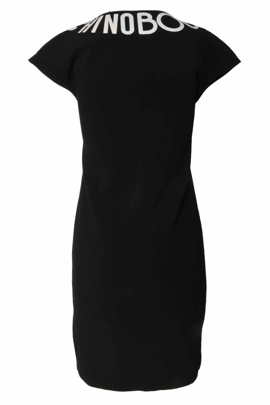 Boutique Moschino Size 4 Logo Applique Collar Sleeveless Dress