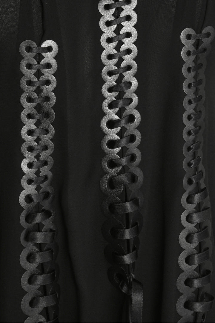 Comme Des Garcons Noir Kei Ninomiya Size L Lace Up Panels Midi Dress