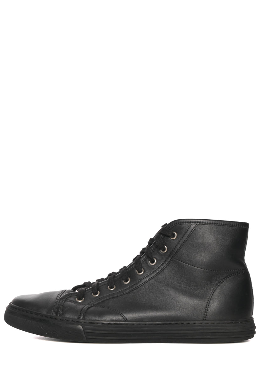 Mens Shoe Size 10 Gucci Men's Leather High Top Sneakers