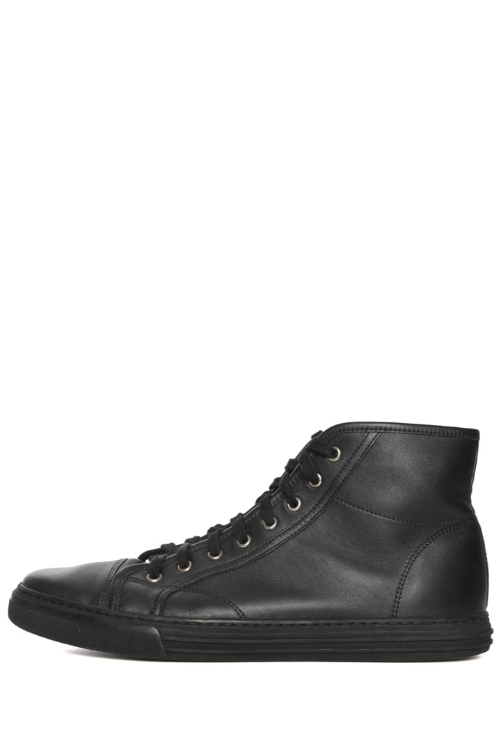 Mens Shoe Size 10 Gucci Men's Leather High Top Sneakers