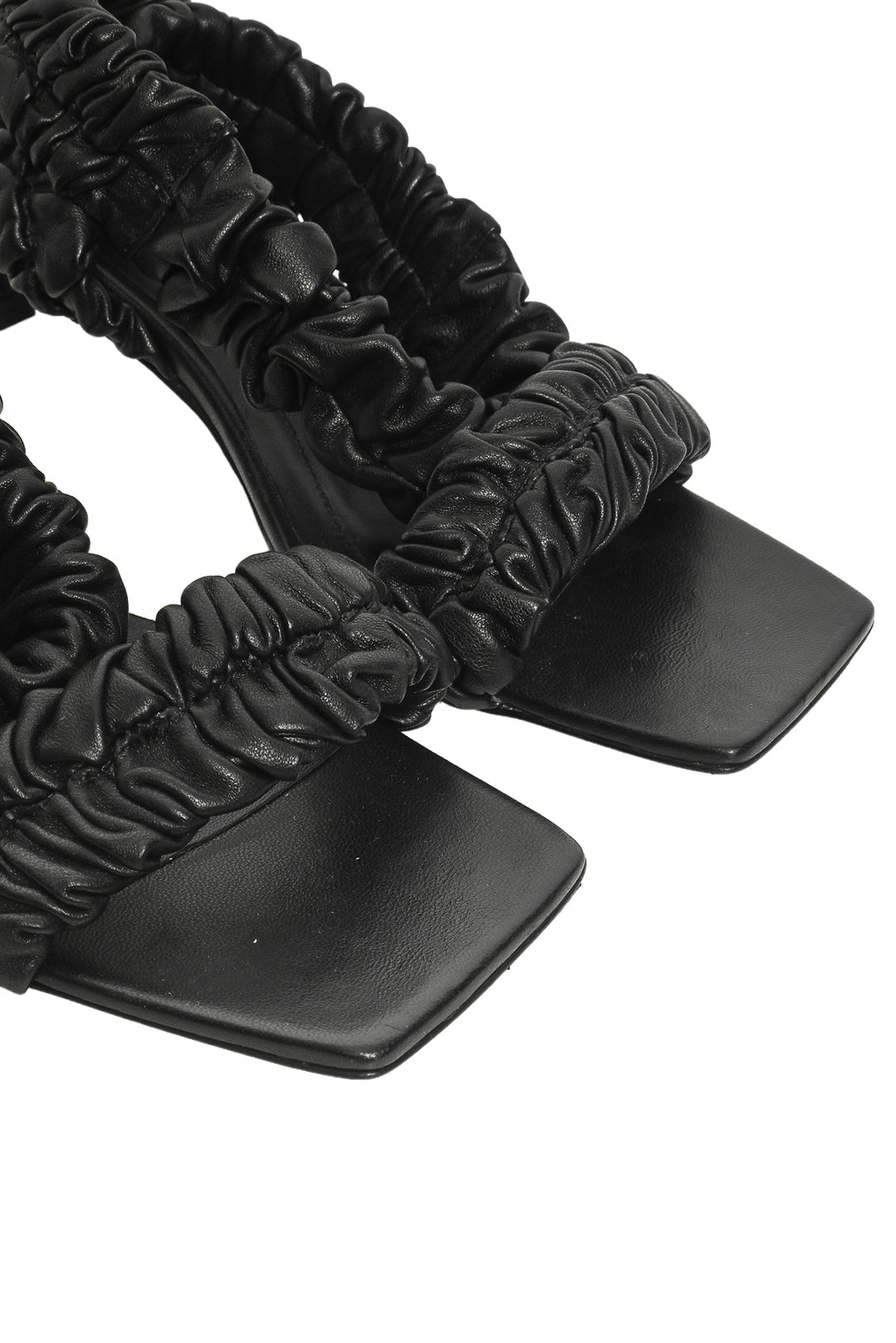 Khaite Size 39 Lexington Ruched Leather Kitten-Heel Sandals