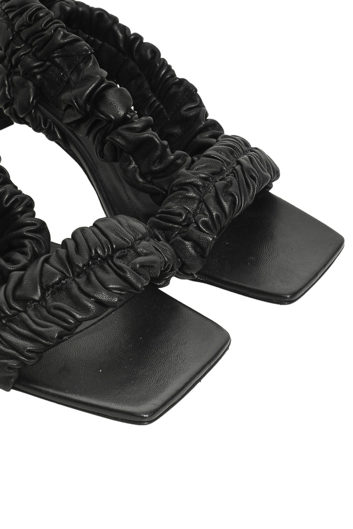 Khaite Size 39 Lexington Ruched Leather Kitten-Heel Sandals