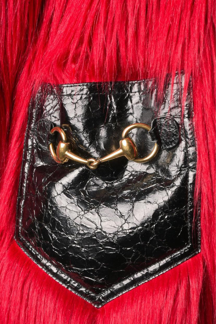 Gucci Size 36 2016 Faux-Fur & Leather Shag  Coat