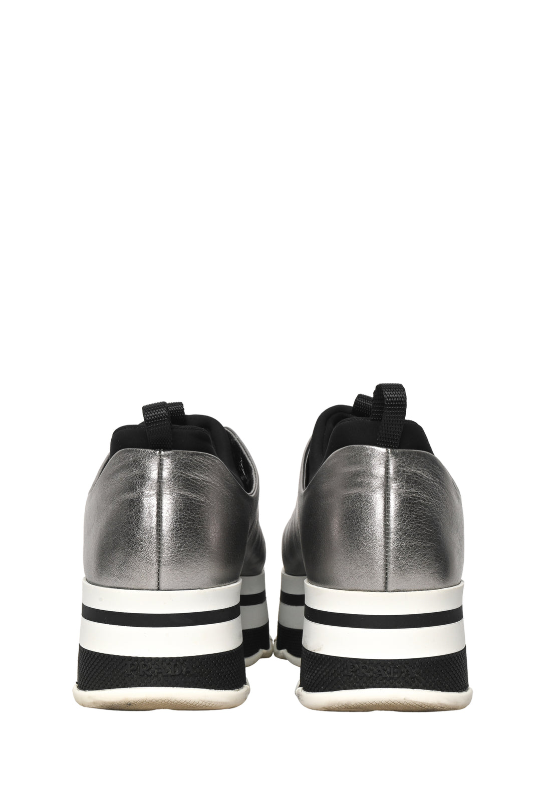 Prada Size 38 Metallic Platform Sneaker