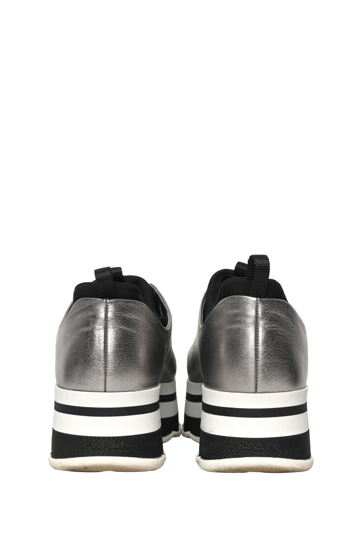 Prada Size 38 Metallic Platform Sneaker