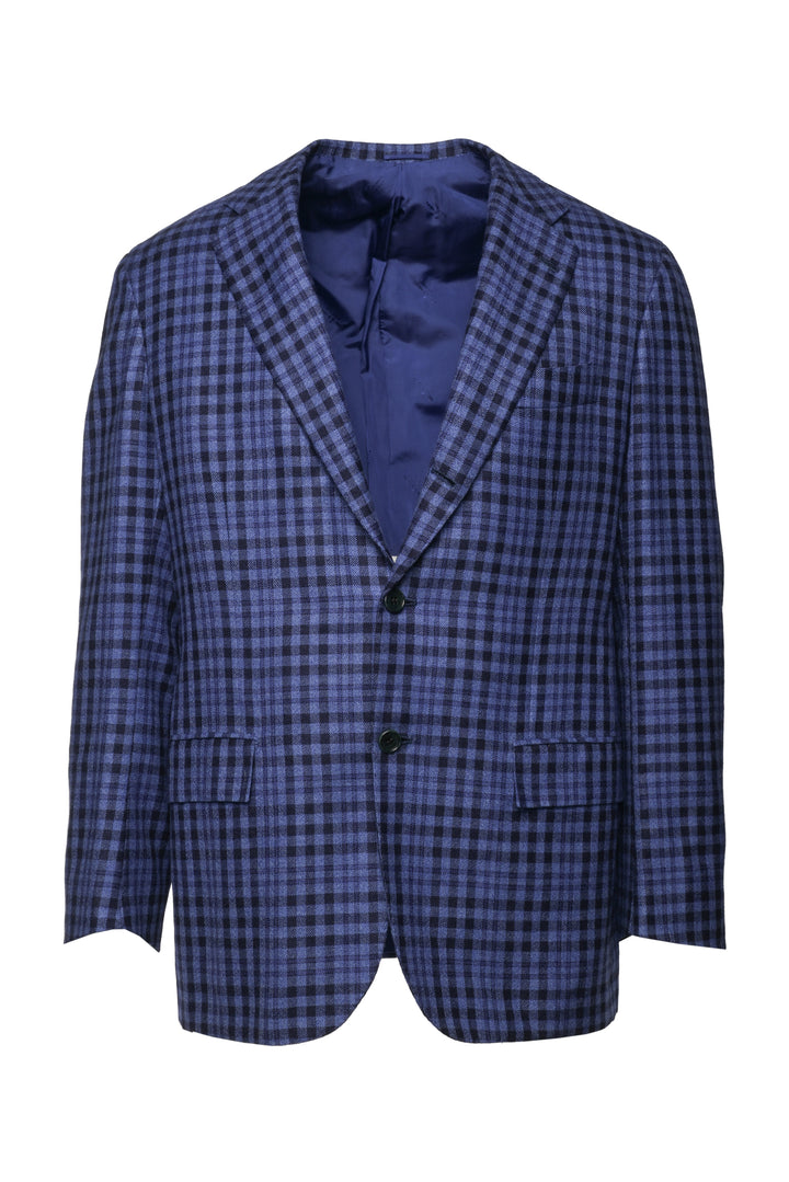 Kiton Size 42 Men's Checked Cashmere Blazer