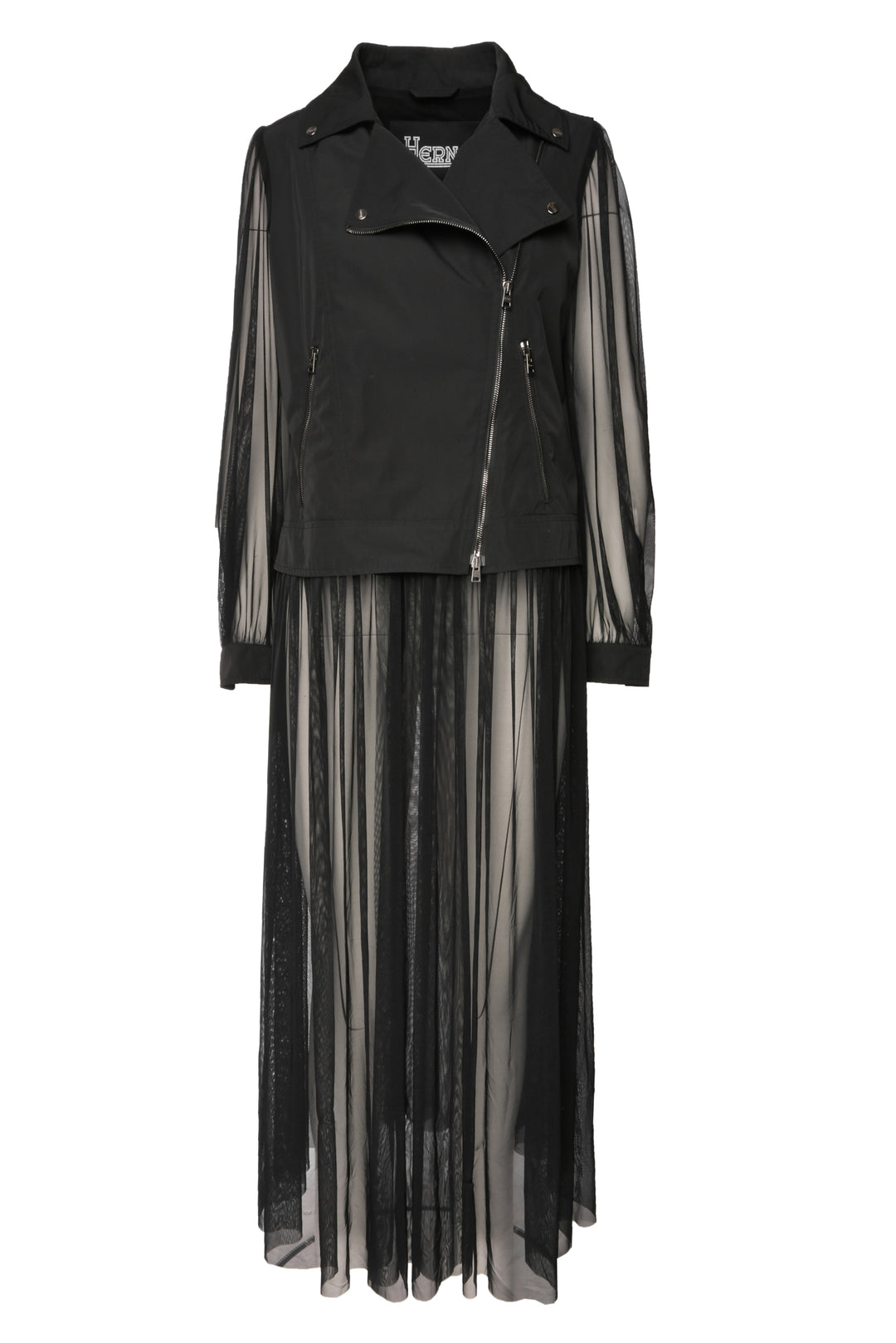 Herno Size 44 Semi Sheer Biker Style Coat