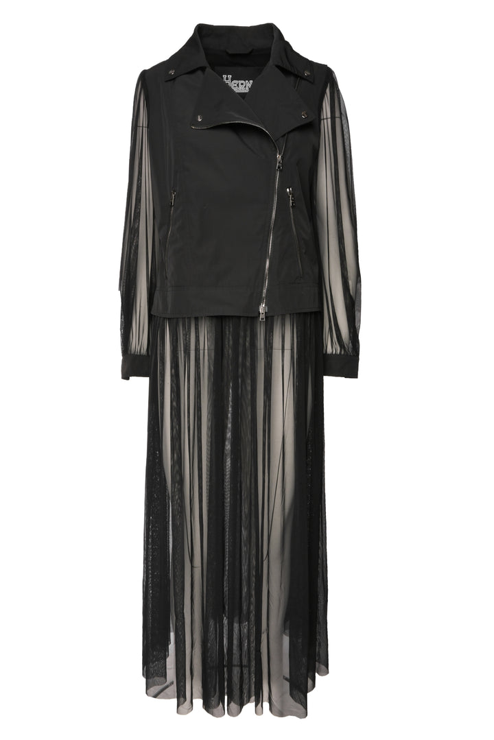 Herno Size 44 Semi Sheer Biker Style Coat