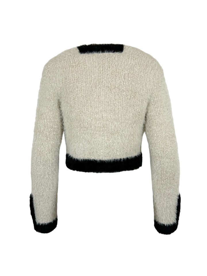 Nina Ricci Size S Boucle Fuzzy Cardigan