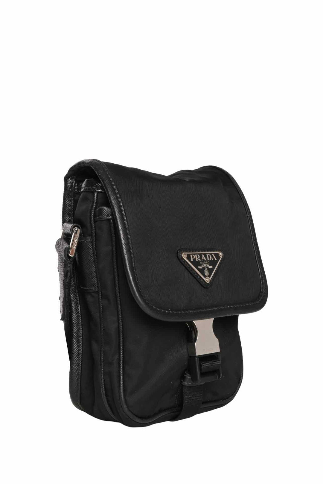 Prada Logo Plaque Buckle Crossbody