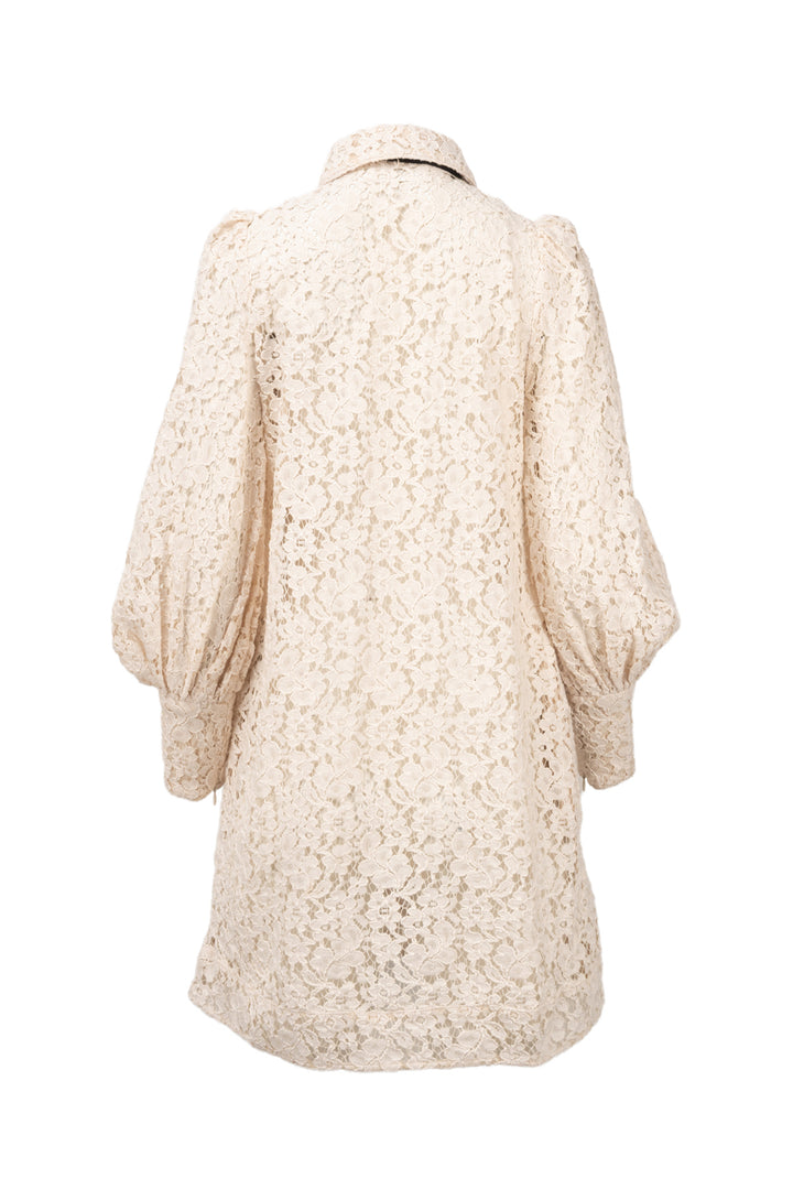 Zimmermann Size 1 Wonderland Floral Embroidered Lace Shirt Dress