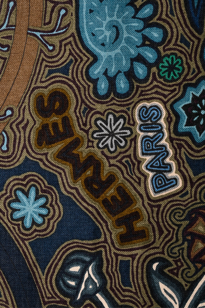 Hermes L'Arbre du Vent Cashmere & Silk Scarf