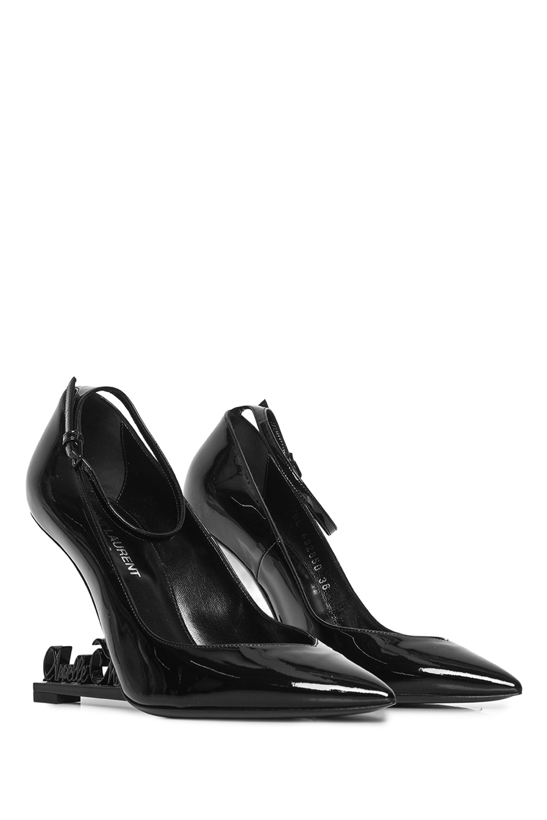 Saint Laurent Size 36 Patent Opyum Appelle Moi Ankle Strap Pumps