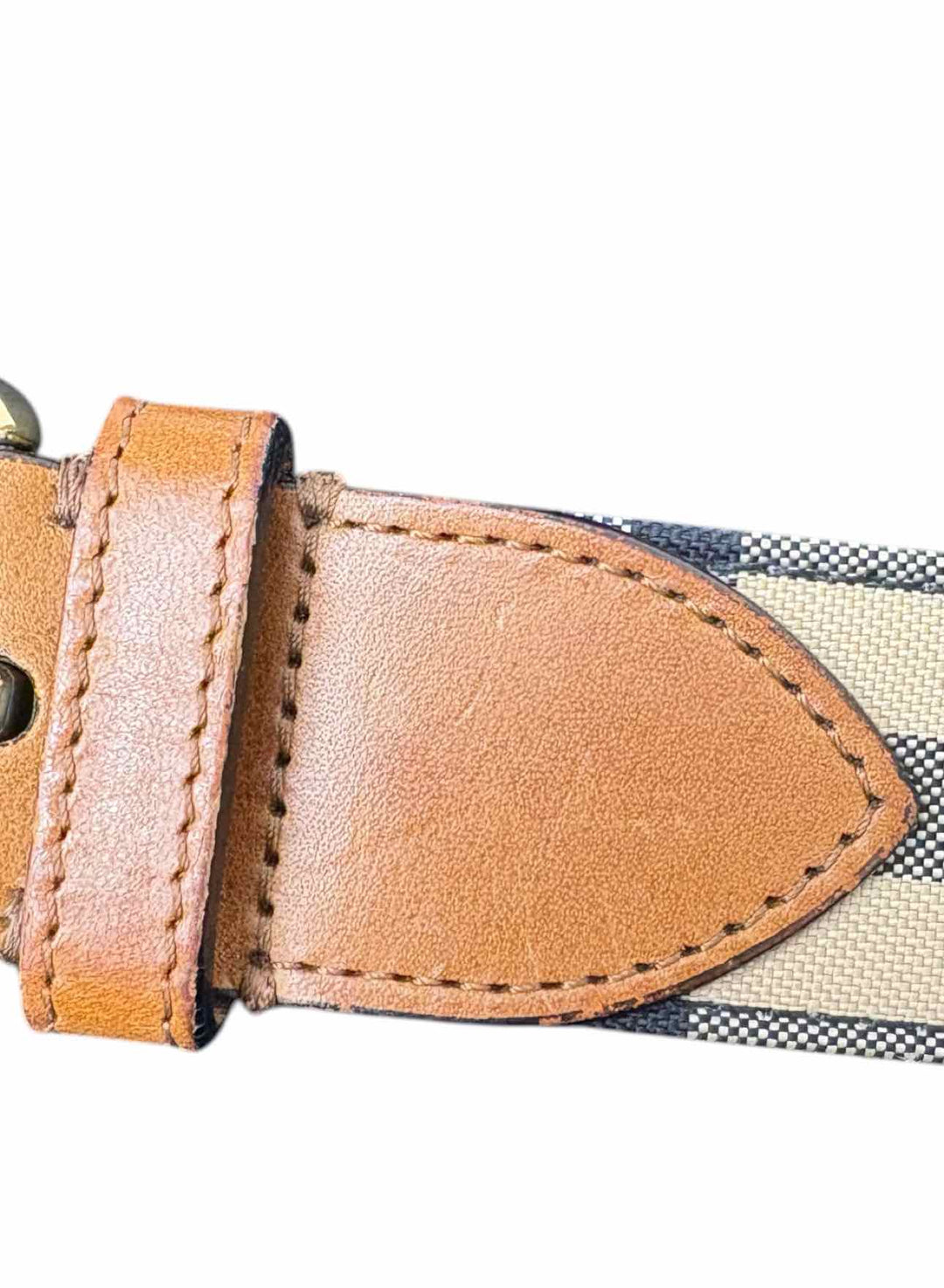 Burberry Size 40 Canvas & Leather Plaid Belt