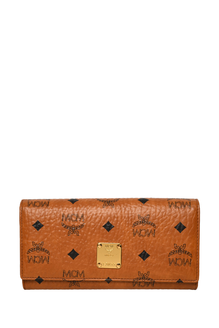 MCM Visetos Coated Canvas Heritage Flap Continental Wallet