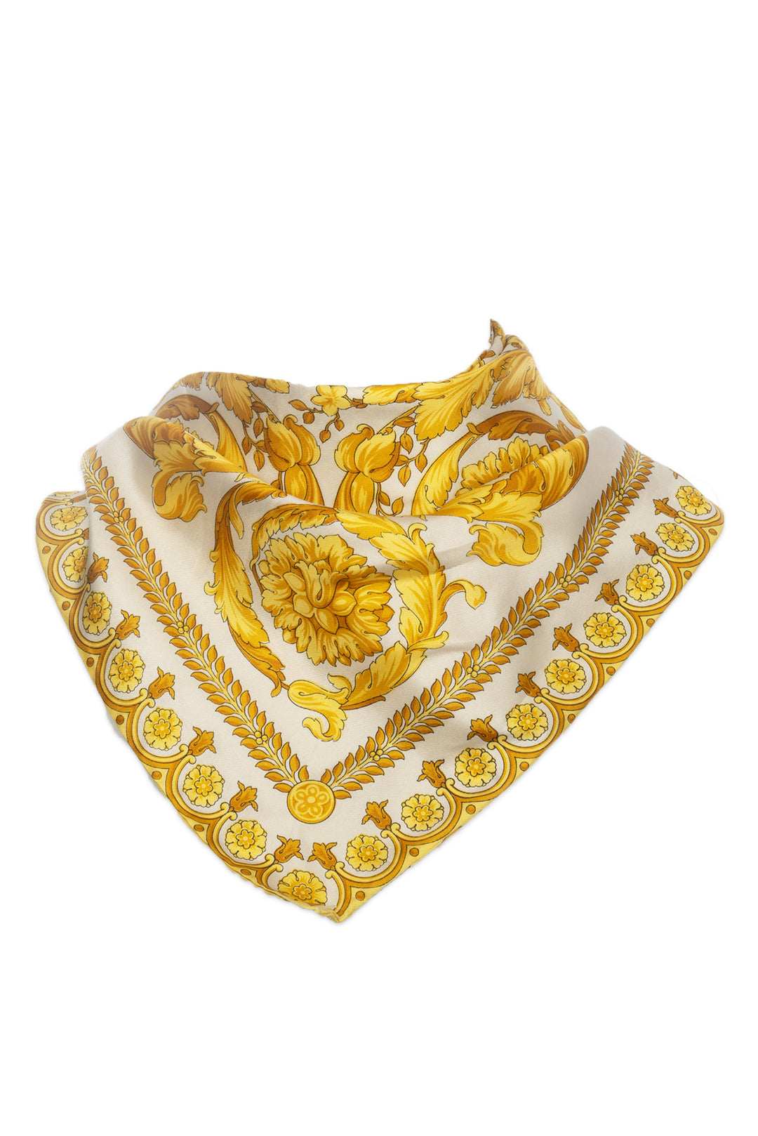 Atelier Versace Barocco Print Triangle Silk Scarf