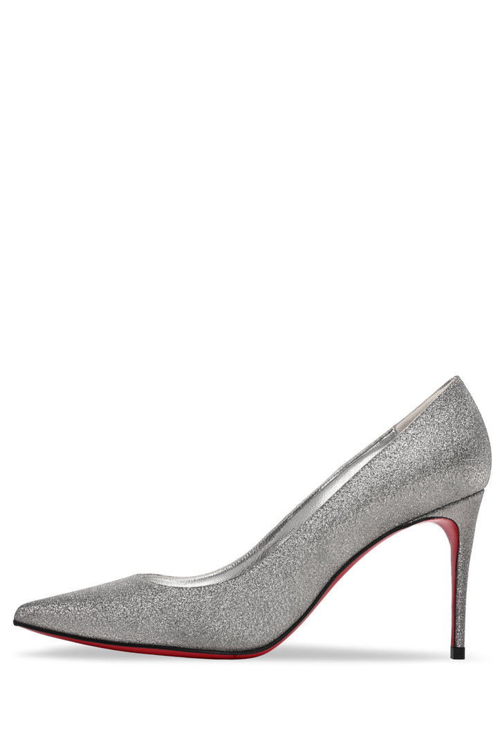 Louboutin Size 36 Kate 85 Silver Sparkle Pumps