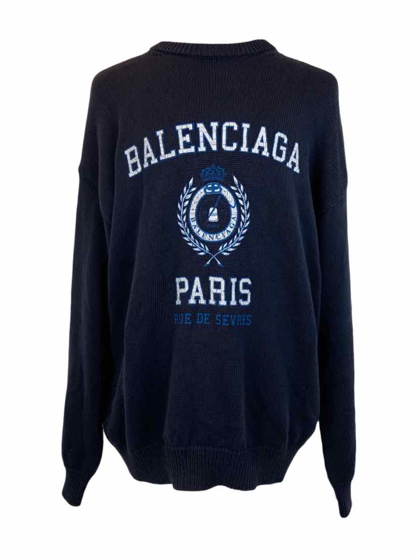 Balenciaga Size XS Men's College Crest Knit Sweater