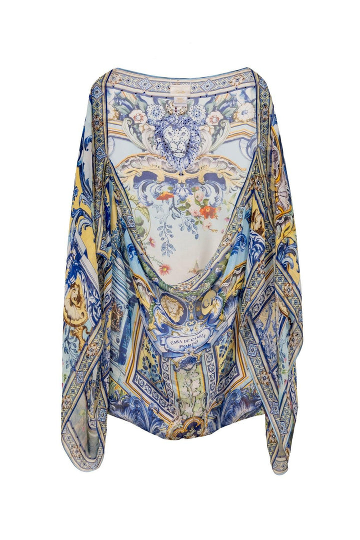 Camilla Size OS Pattern Silk Shawl