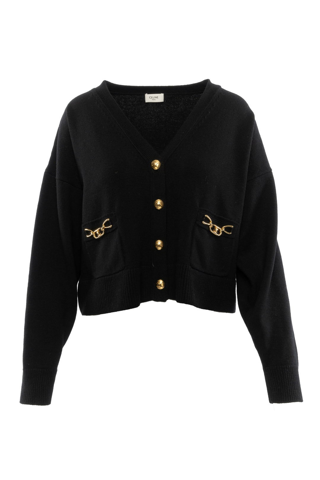 Gucci Size L Horsebit Detail Cashmere Cardigan