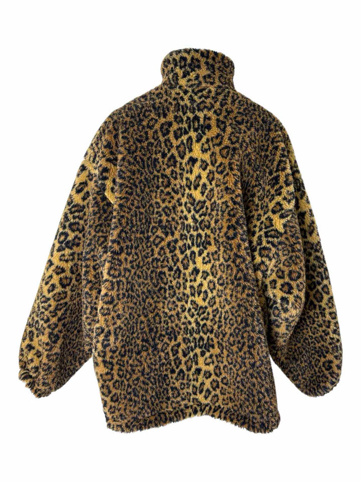 Balenciaga Unisex Leopard Print Fleece Size 34 Jacket