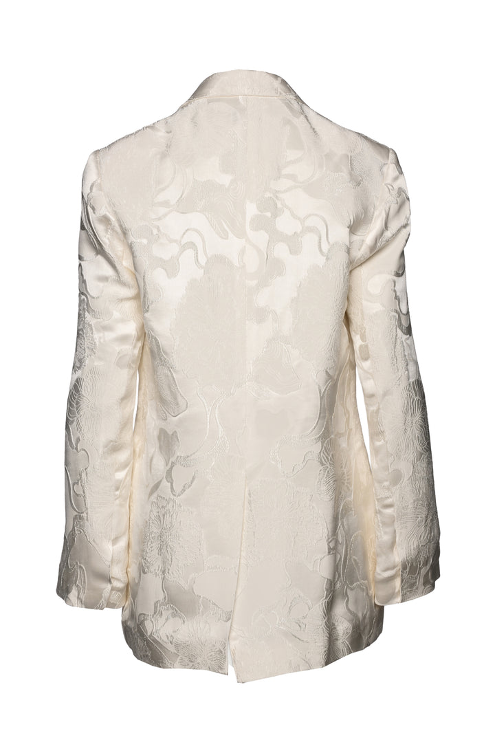 Dries Van Noten Size 10 Blanchet Jacquard Satin Blazer