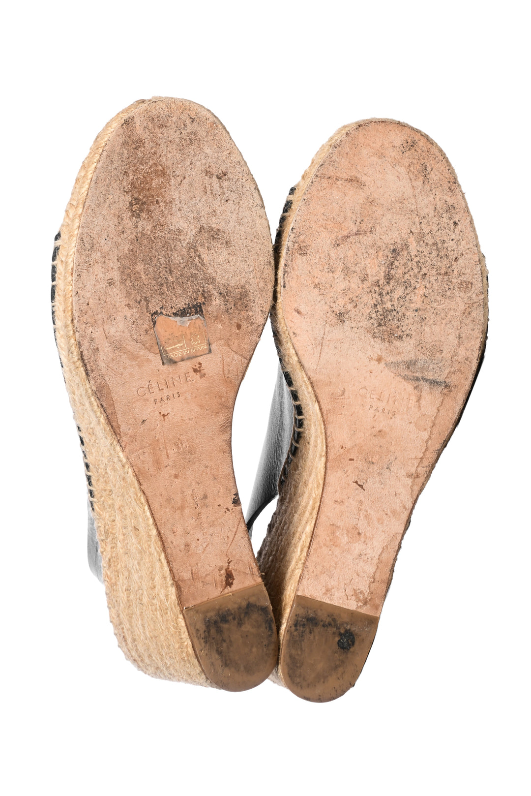 Celine Size 38 Open Toe Wedge Espadrilles