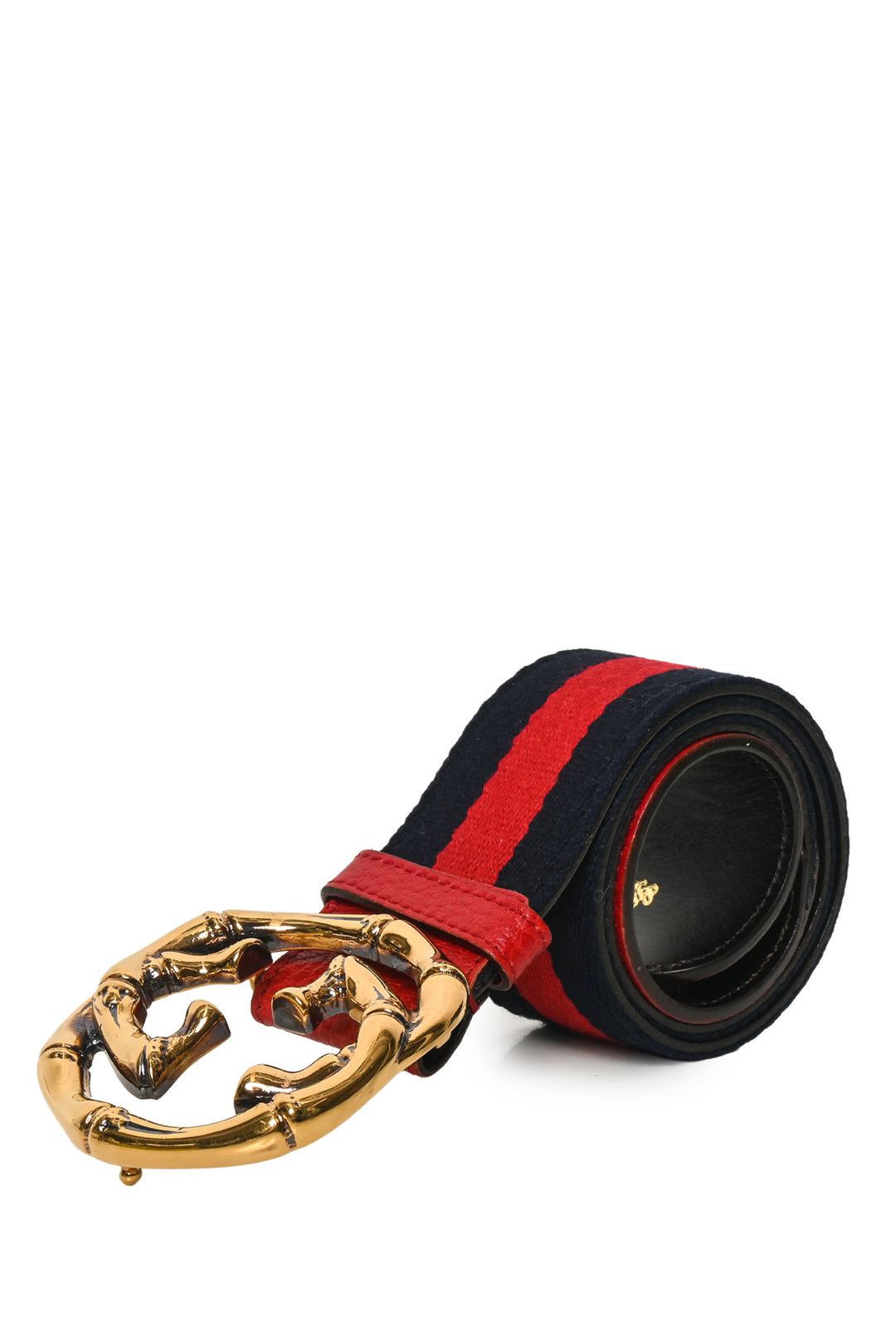 Gucci Size 26 Canvas Web Bamboo Double G Belt