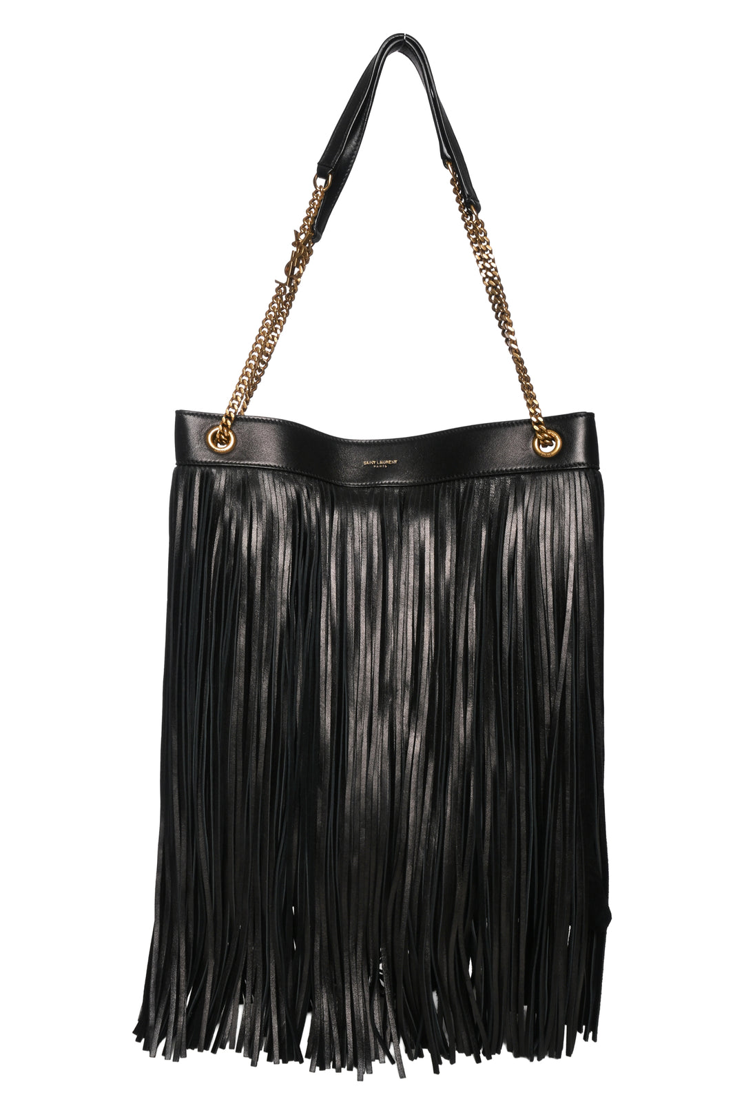 Saint Laurent 2020 Suede & Leather Large Grace Fringe Shoulder Bag
