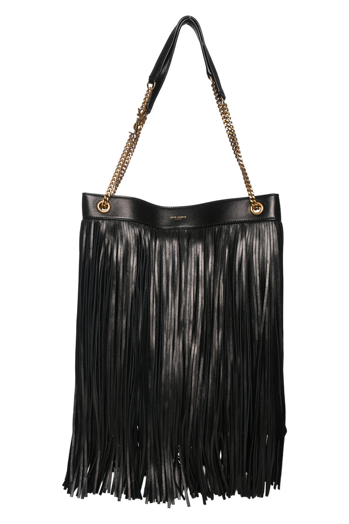 Saint Laurent 2020 Suede & Leather Large Grace Fringe Shoulder Bag