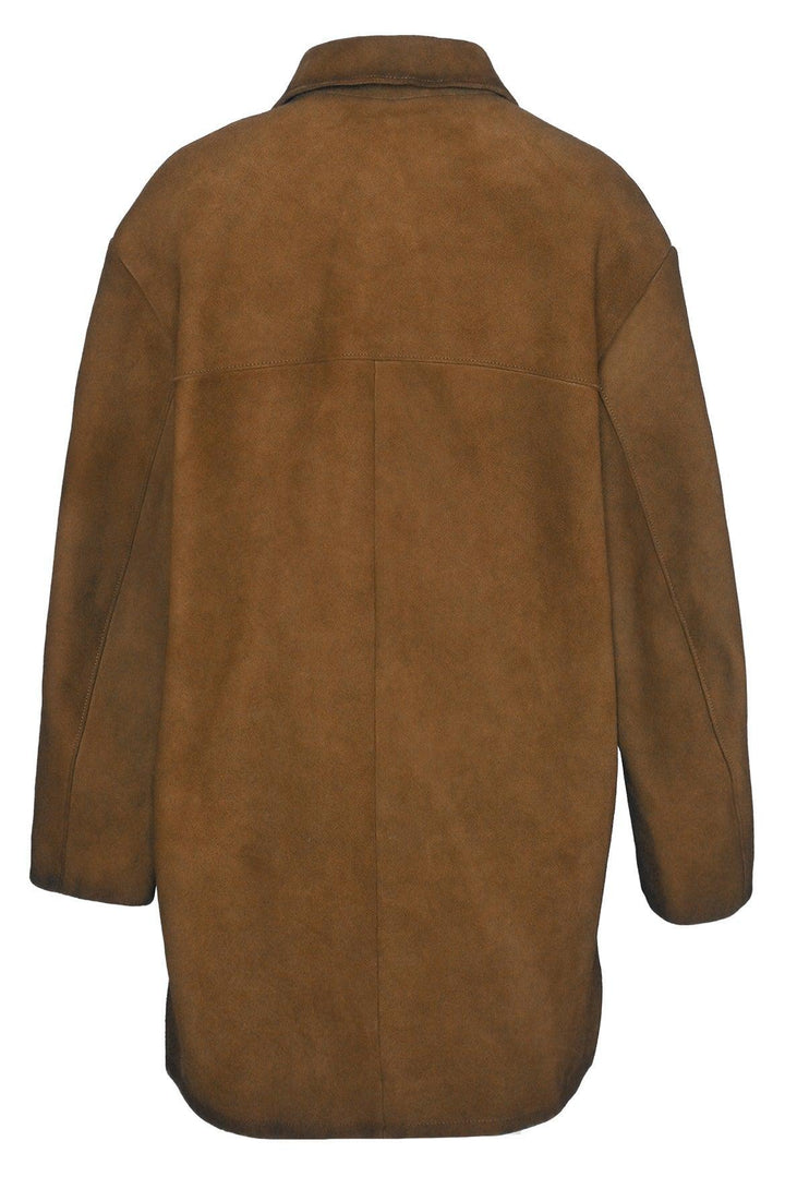 Prada Size 38 2023 Single Breasted Distressed Suede Coat