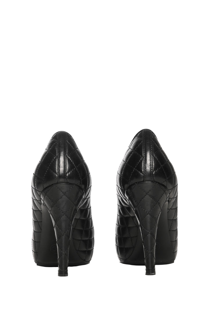 Chanel Size 36 Quilted CC Cap Toe Pumps