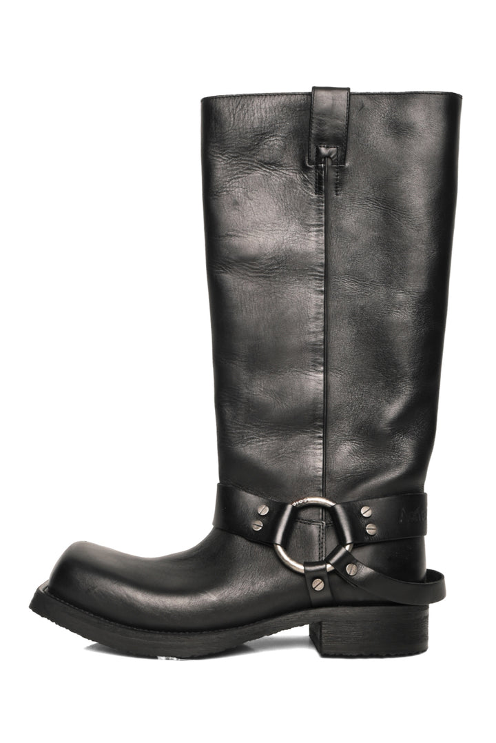 Acne Size 40 Leather Buckle Boots