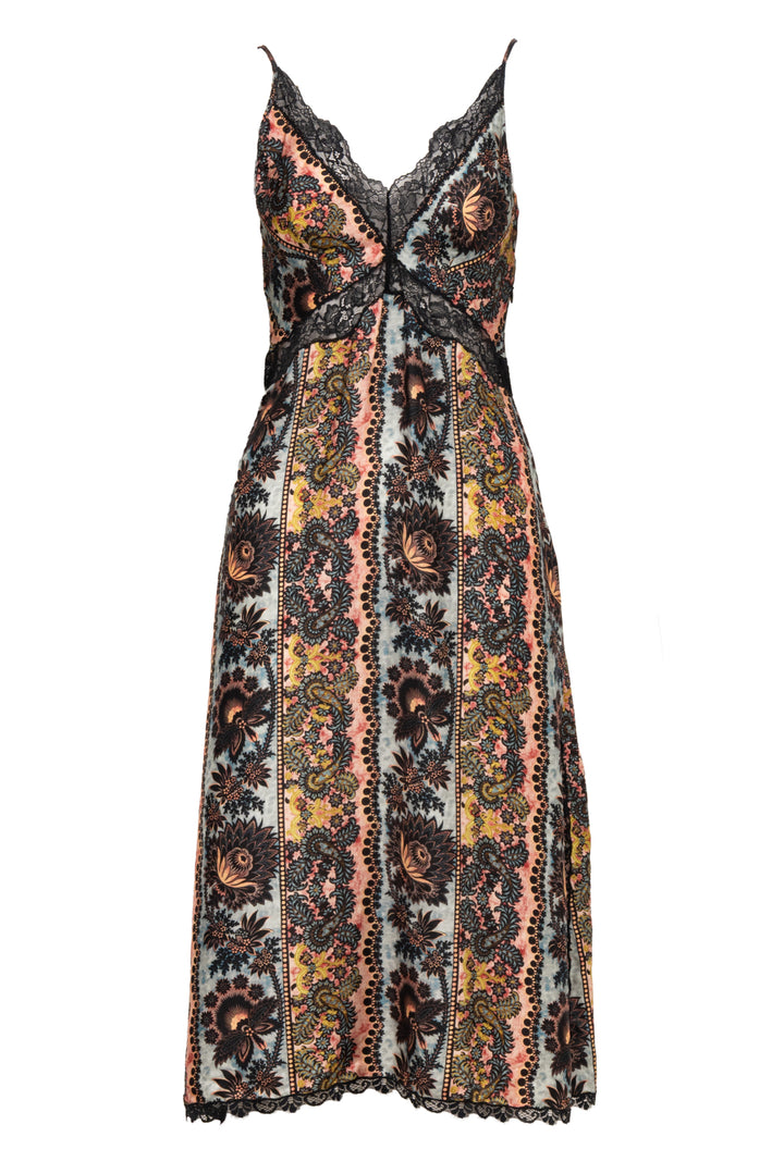 Sandro Size 40 Floral Lace Trimmed Slip Dress